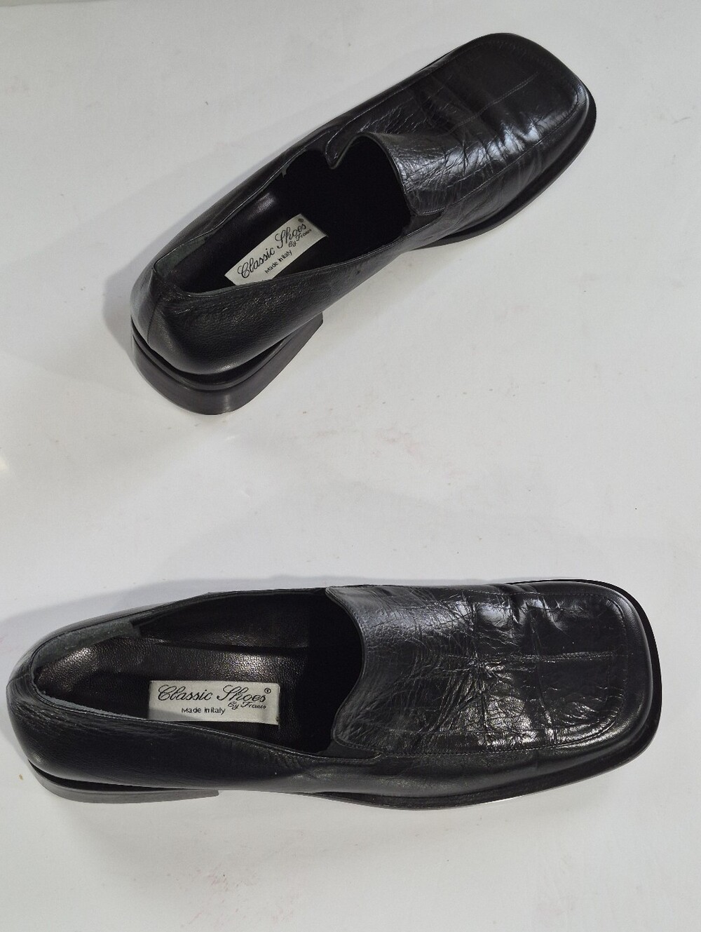 Classic Shoes by Franco Men's Black Slip-On Leather Dress Shoes Size 43